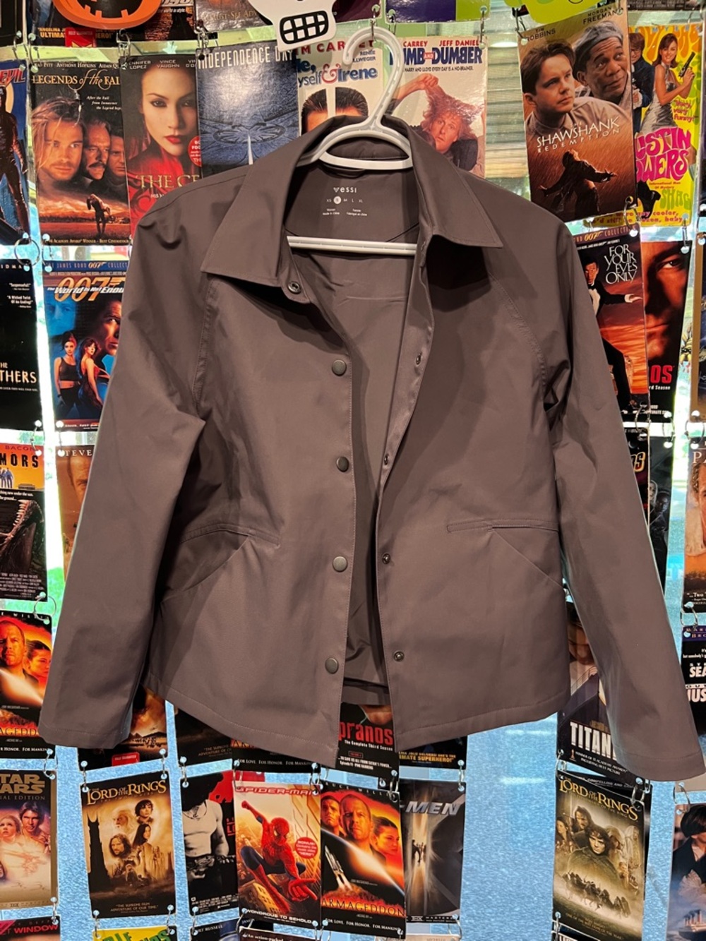 Vessi Women's Westerly Coach Jacket in Charcoal Gray